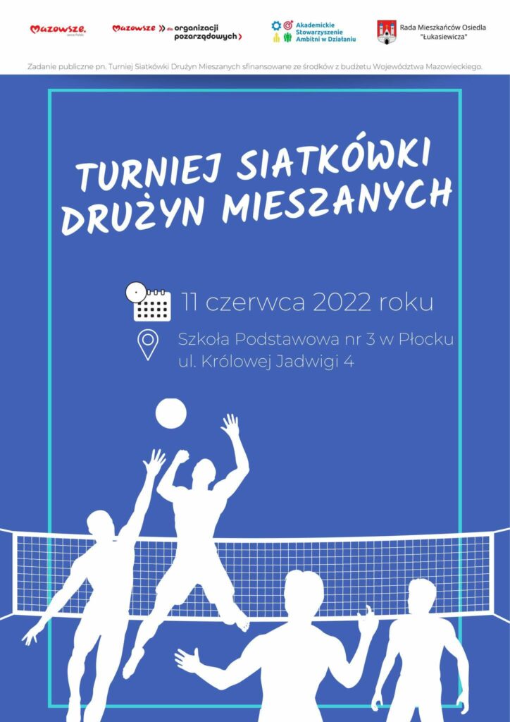 Turniej Siatkówki Drużyn Mieszanych - plakat wydarzenia